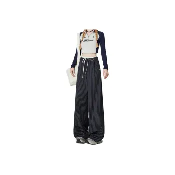 FOREVER 21 Casual Pants Unisex Blue Stripes