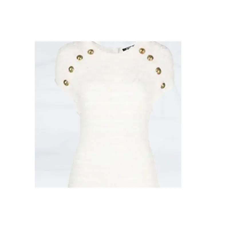 BALMAIN Sleeveless Dress Women's White-3