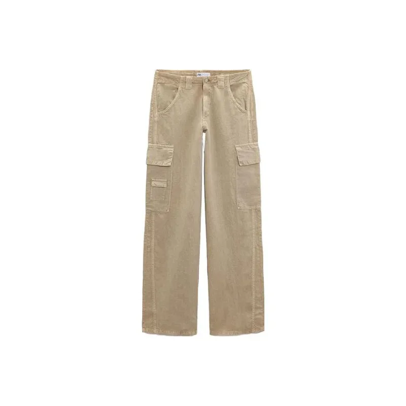 ZARA Cargo Pants Women's Beige-0