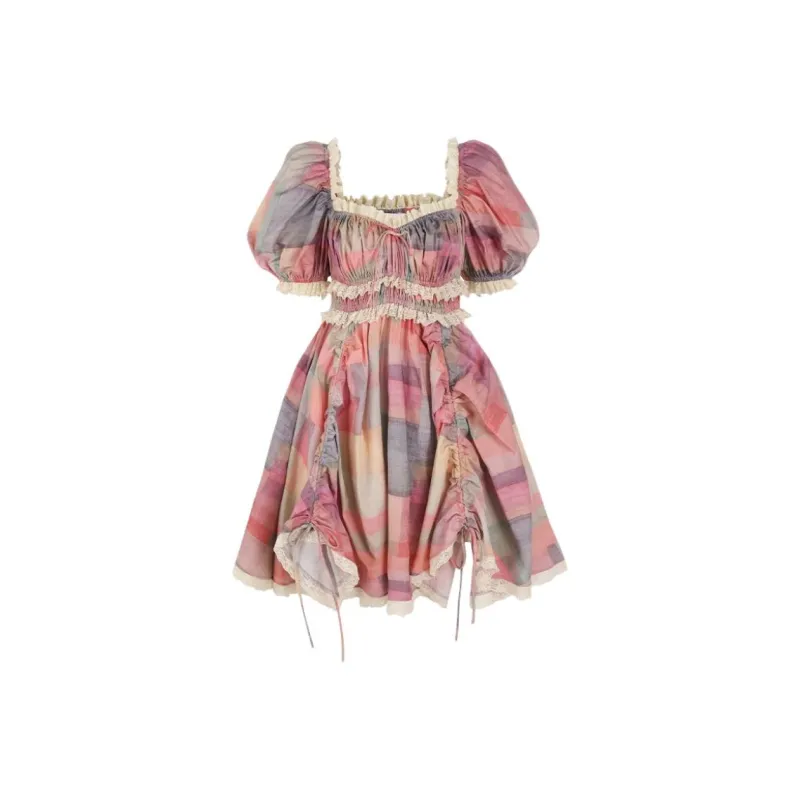 Selkie Collection SS24 Short Sleeved Dresses Women's Multicolor Patchwork Print-0