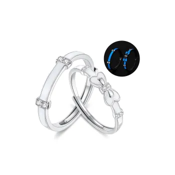 Lao Feng Xiang S925 Silver Ring Pair Unisex