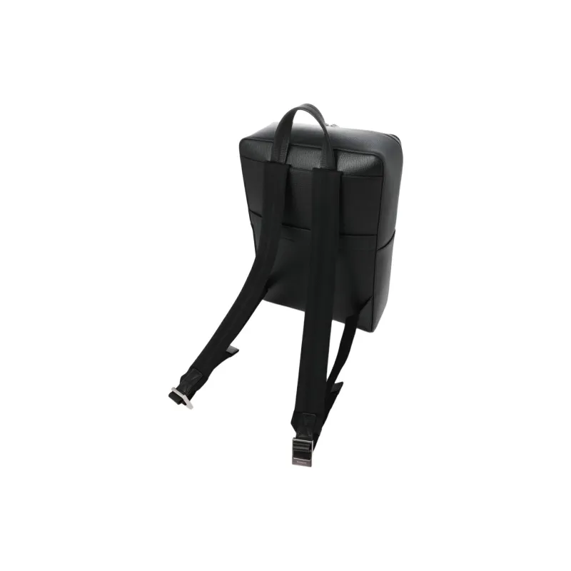 FERRAGAMO Buffalo Leather Backpack Men's Black-2