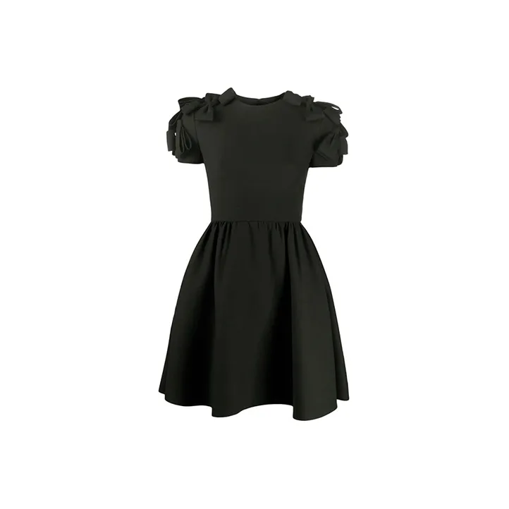 Valentino Short Sleeved Dress Women's Black-0
