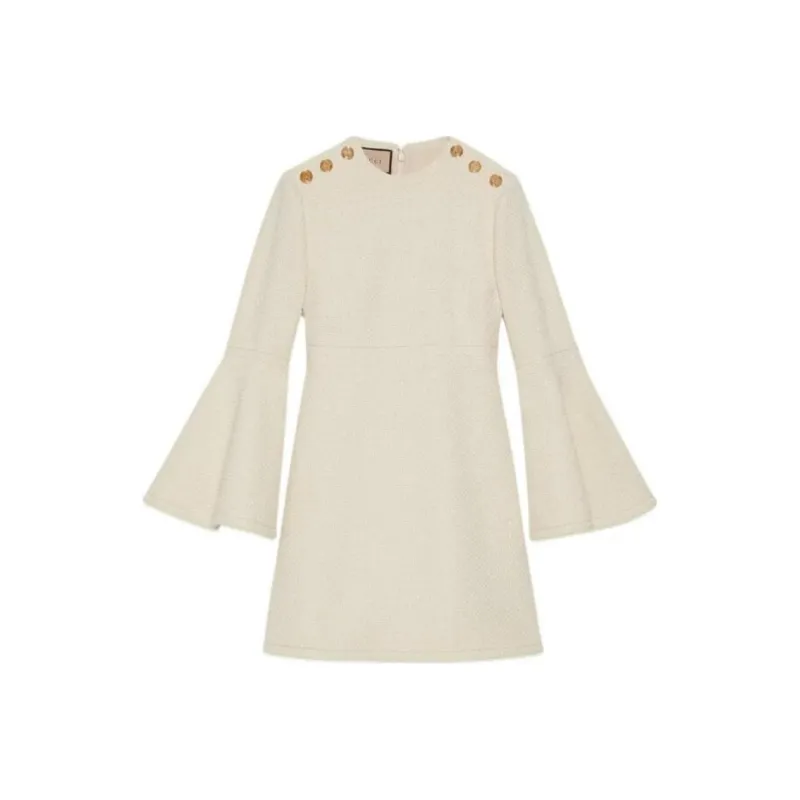 GUCCI Long-Sleeved Dresses Women's Beige-0