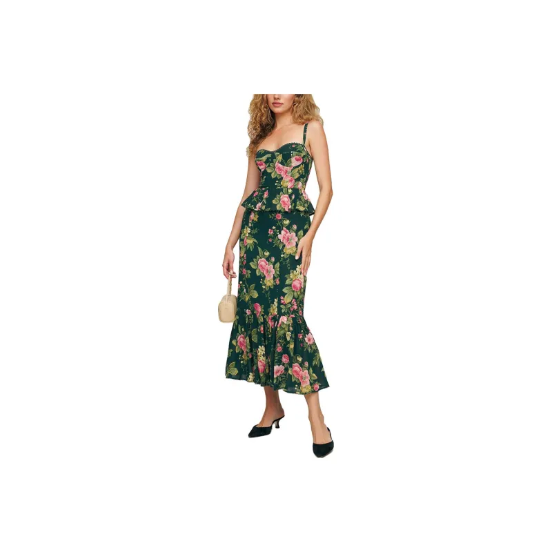 Reformation Slip Dresses Women's Green-0