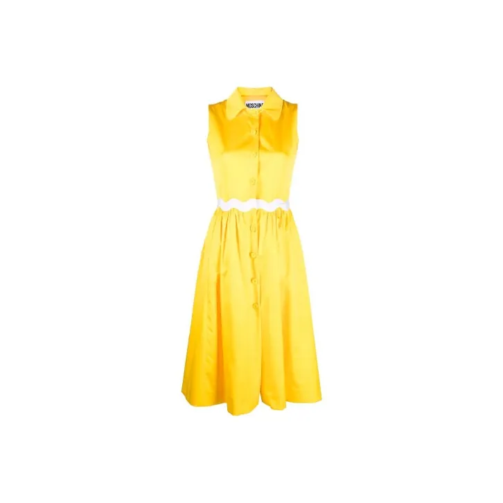 MOSCHINO Sleeveless Dresses Women's Yellow-0