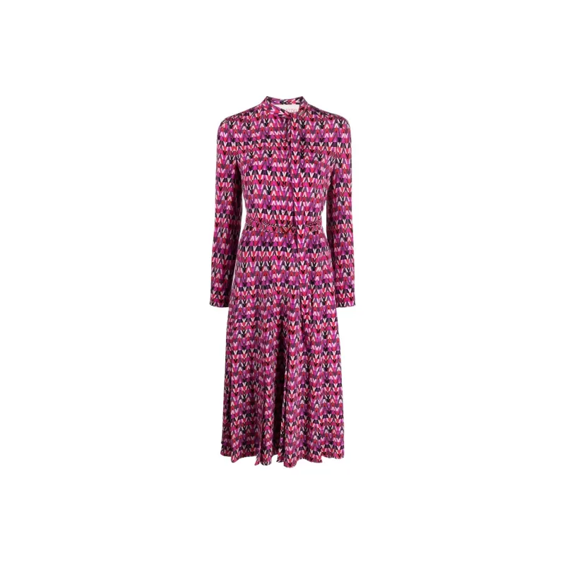 Valentino Long Sleeved Dress Women's Purple-0