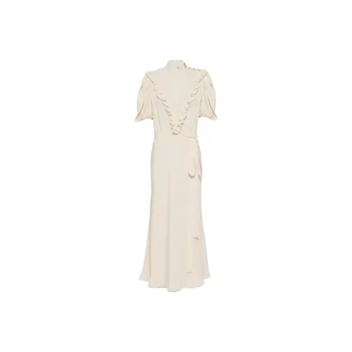MIU MIU Short Sleeved Dresses Women's Sandy Beige