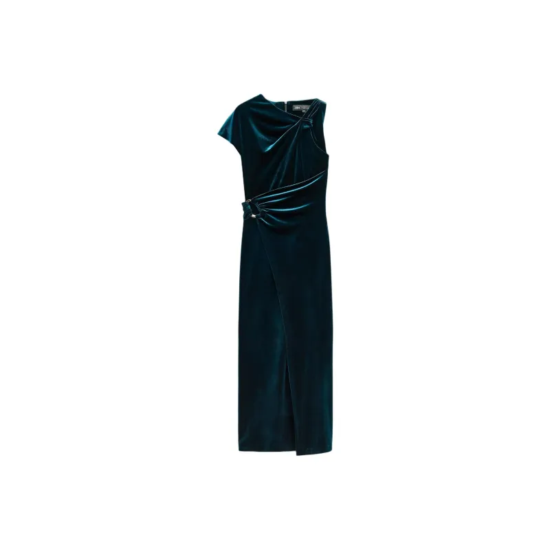 ZARA Short-Sleeved Dresses Women's Turquoise-0