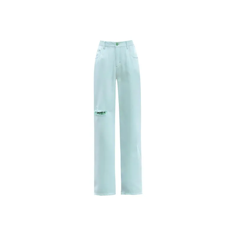 You Cow Me Pants Jeans Women's White Green-0