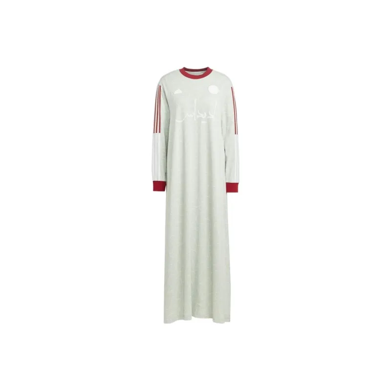 Adidas Long-Sleeved Dresses Women's Linen Green-0