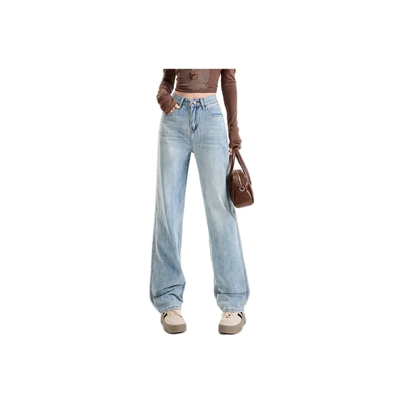 TUSHIFEI Jeans Women's Light Blue-3