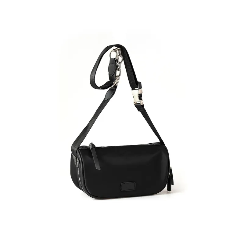 Vigno Oxford One Shoulder Small Square Bag Women's Black/Ecru-11