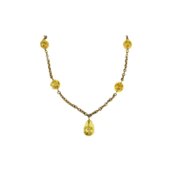 CHANEL 1990 2000's Teardrop Pendant Necklace