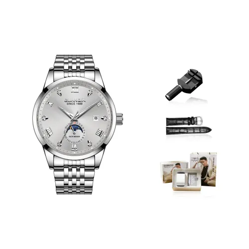GUANQIN Master Collection Automatic Mechanical Movement Stainless Steel Watchband Watch Men's Watches Gray Dial