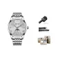 Silver Case Gray Dial Steel Band[Box+Strap+Watch Adjuster]