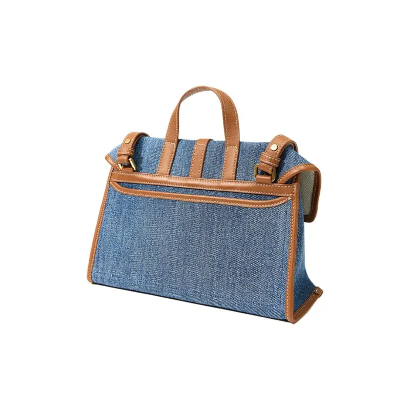 Songmont Fabric Shoulder Bag, Crossbody Bag, Handbag Trumpets Unisex Denim Blue-4