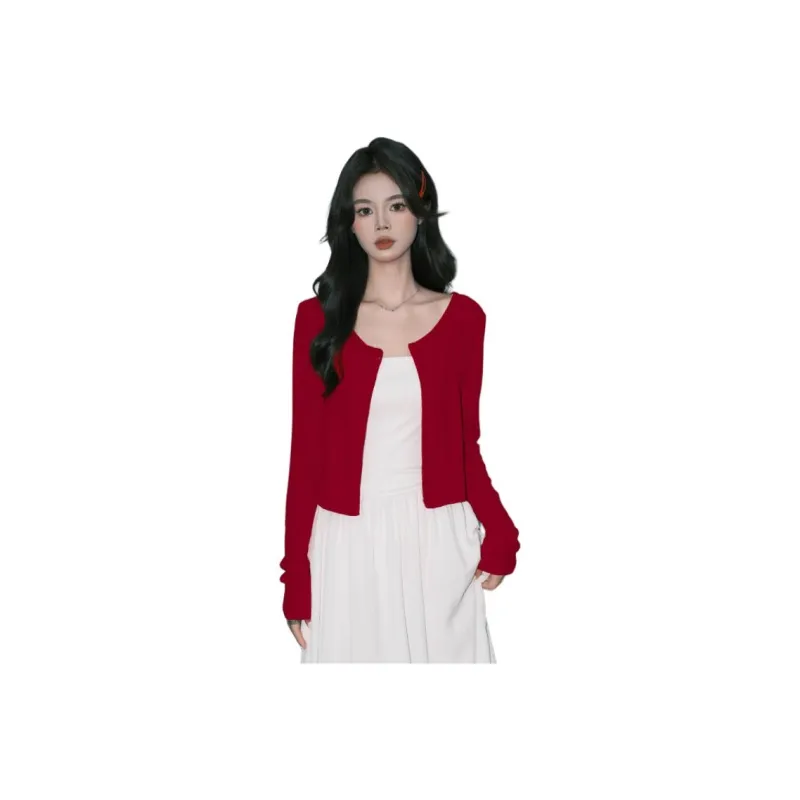 FOREVER 21 Knitwear Women's Red Cardigan-0