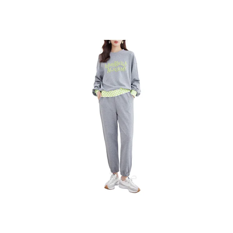 Emodues Sweatshirt Set Women's Gray-0