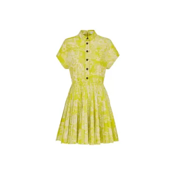 DIOR FW21 Short-Sleeved Dresses Women's Yellow Green