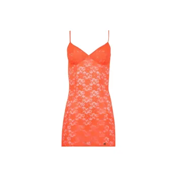 Balenciaga Short Lace Dress 'Fluo Orange'