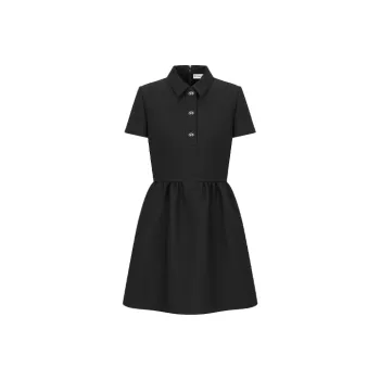 DIOR Short Sleeved Dresses Women's Black