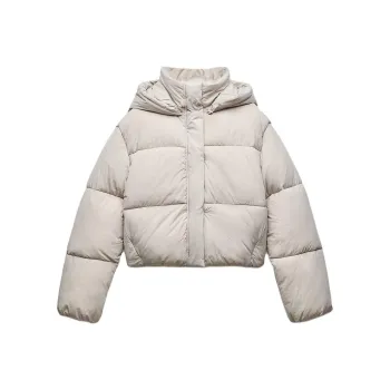 ZARA Puffer Jacket Women's Beige