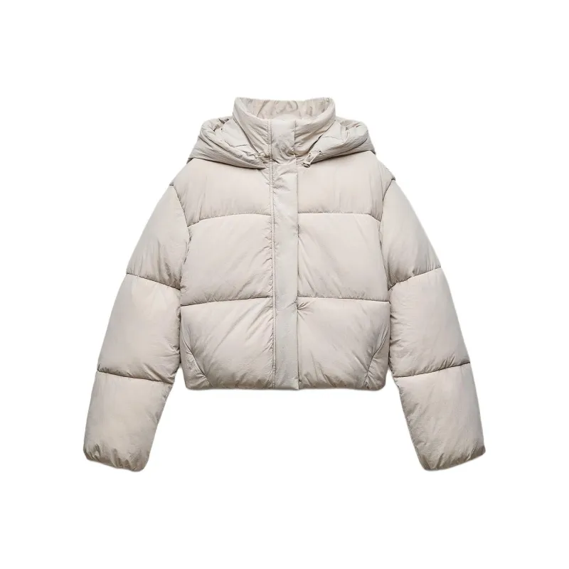 ZARA Puffer Jacket Women's Beige-0