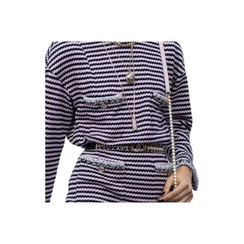CHANEL Long-Sleeved Dresses Women's Pink/Blue