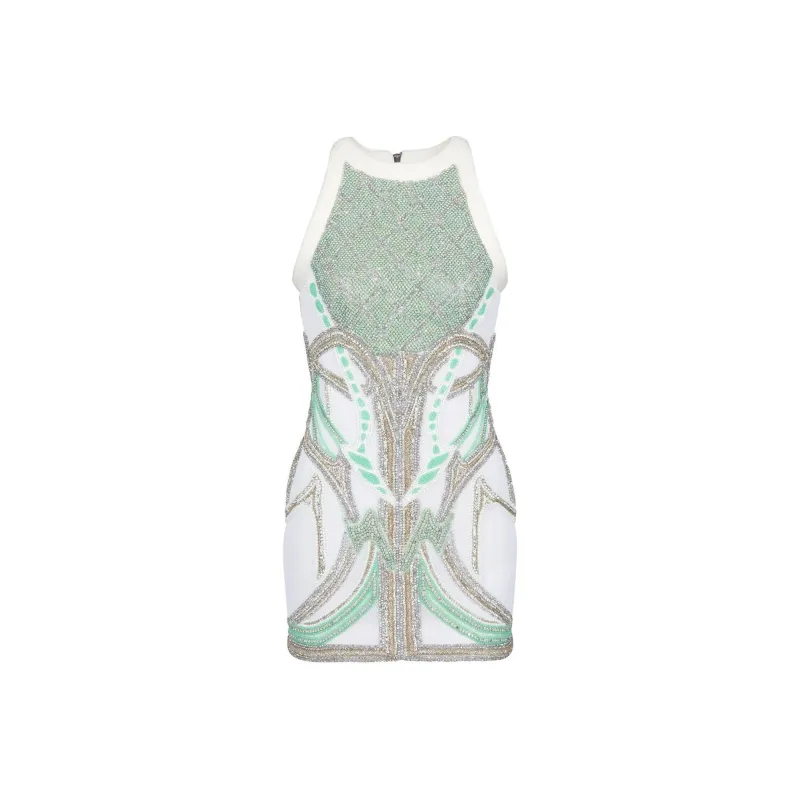 BALMAIN Sleeveless Dress Women's Green-0