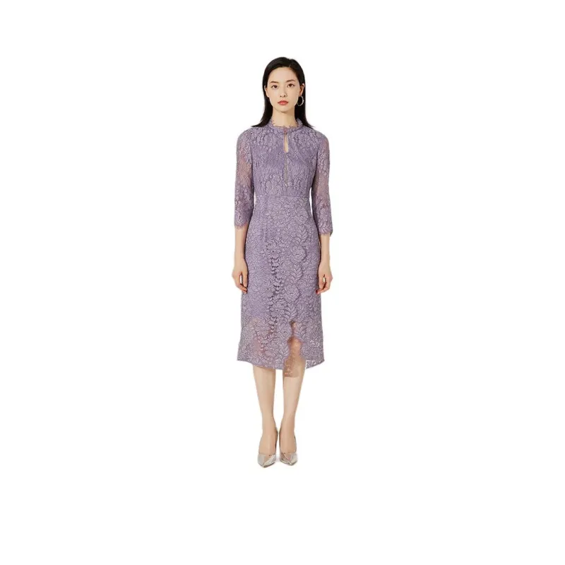 BBLLUUEE Long Sleeved Dress Women's Fragrant Purple-0