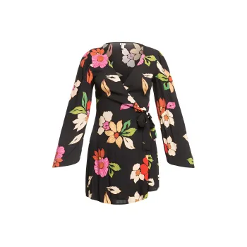 BILLABONG Hot Romance Mini Dress Long Sleeved Dress Women's Black