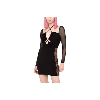 Self portrait Floral Embroidery Cut Out Detailed Mini Dress