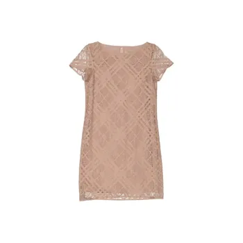 Burberry Short-Sleeved Dresses Women's Gray Pink