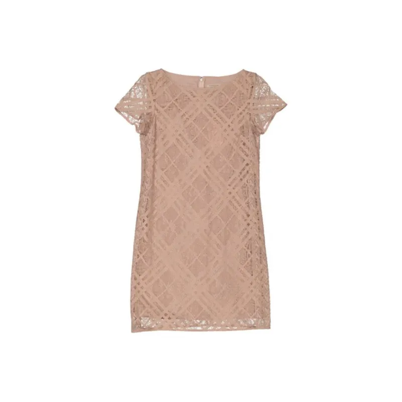 Burberry Short-Sleeved Dresses Women's Gray Pink-0