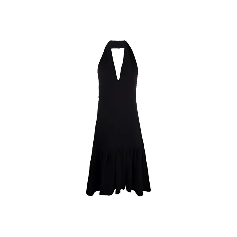 MSGM Textured Midi Halterneck Dress-0
