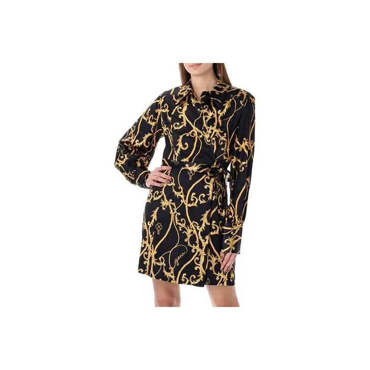 GANNI Long-Sleeved Dresses Women's Black-0