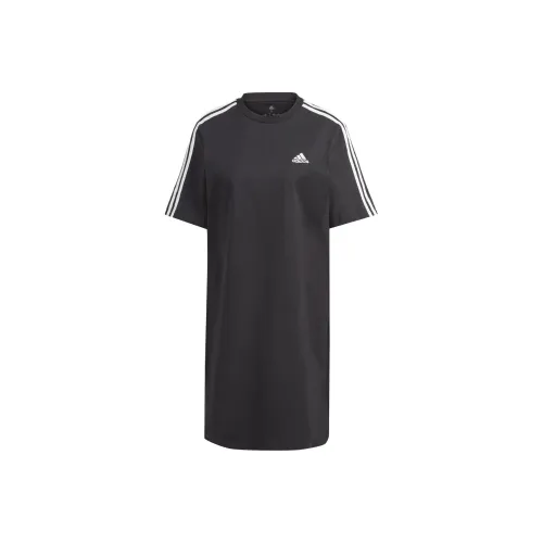 Adidas Free Shipping With AdiClub Essentials 3 Stripes Single Jersey Boyfriend Tee Dress