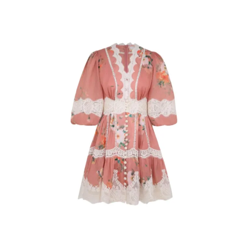 Zimmermann SS25 Short-Sleeved Dresses Women's Red-0
