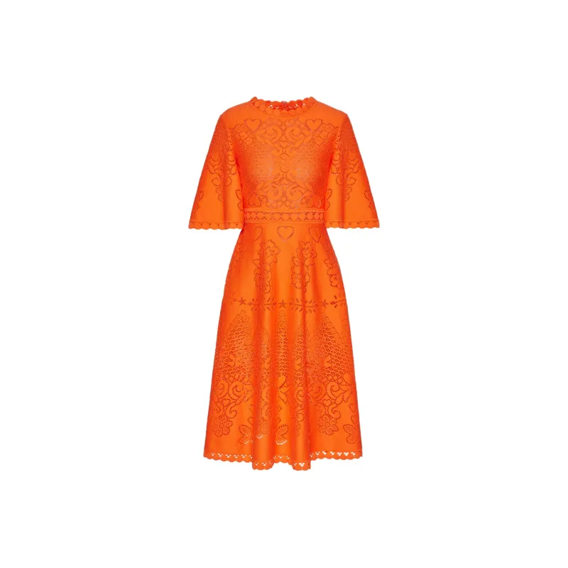 Valentino Short-Sleeved Dresses Women's Orange-0