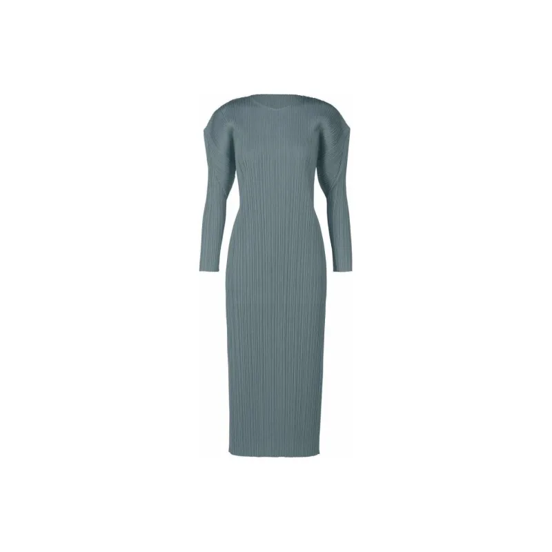 PLEATS PLEASE ISSEY MIYAKE Long-Sleeved Dresses Women's Gray Blue-0