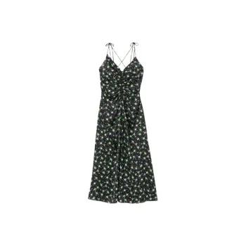 Sandro Slip Dresses Women's Black Print