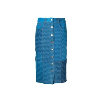 Marine Serre Denim Long Skirts Women's Blue