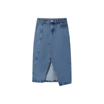 EICHITOO Denim Long Skirts Women's Denim Blue