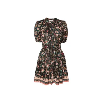 Ulla Johnson Sanna Obsidian Botanica print Minidress