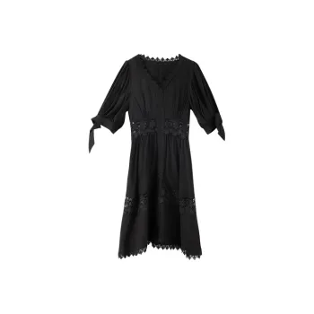 YUMOMO STAR A-Line Skirt Dress Elegant Black