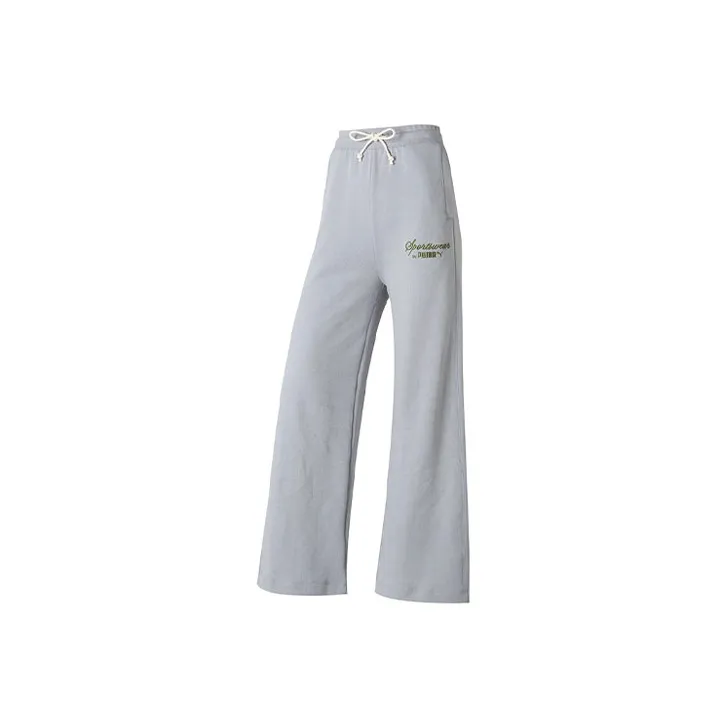 PUMA Knitted Sports Pants Women's Gray-0
