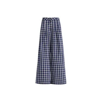 POPO.INFO Straight Fit Wide Leg Floor Length Pants Women's