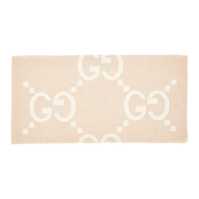 GUCCI Cashmere Knit Scarves Unisex Light Umber-1