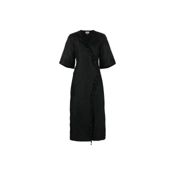 GANNI Short Sleeved Dresses Women's Black
